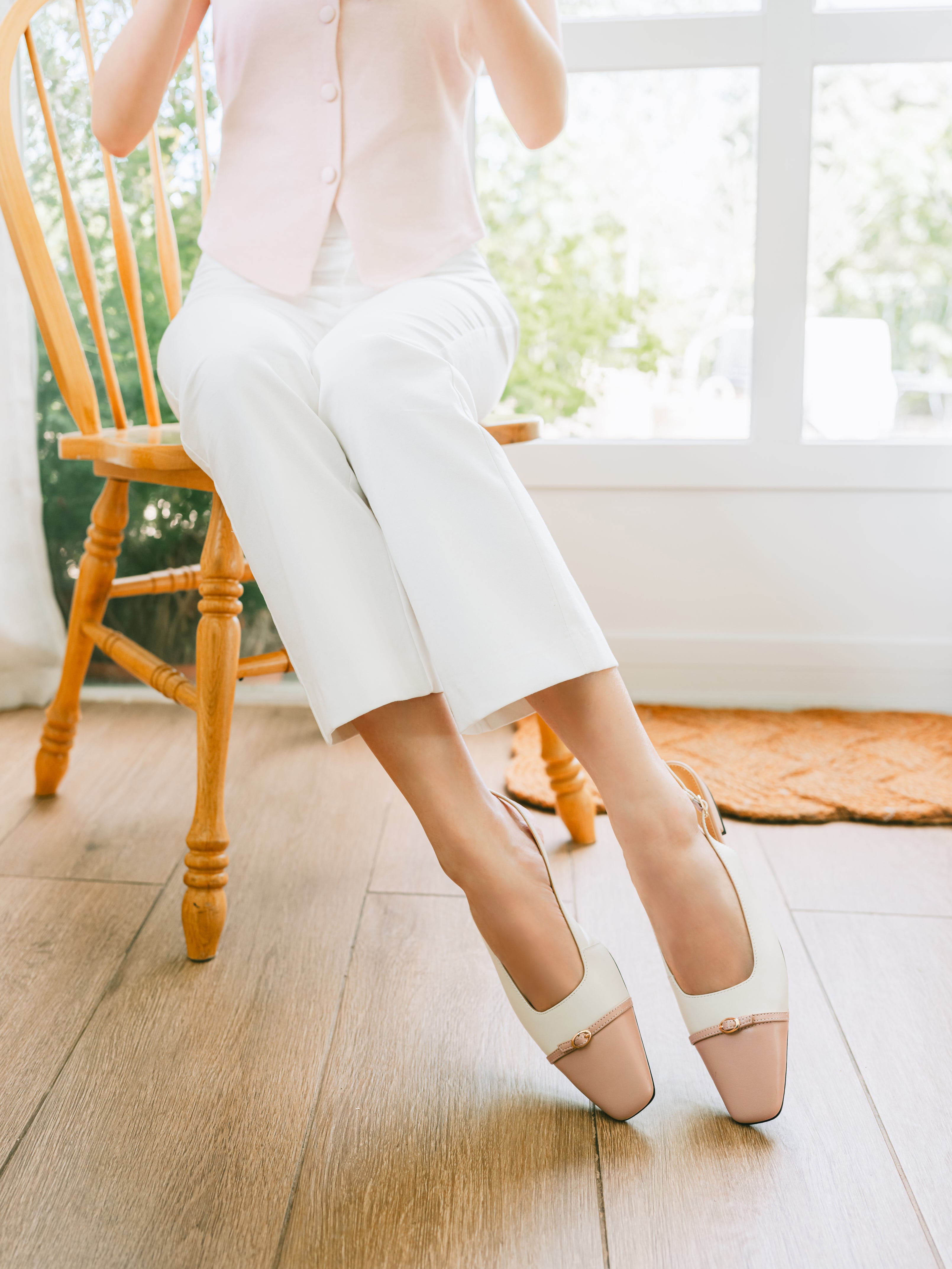 Mia Slingbacks - Pink/White