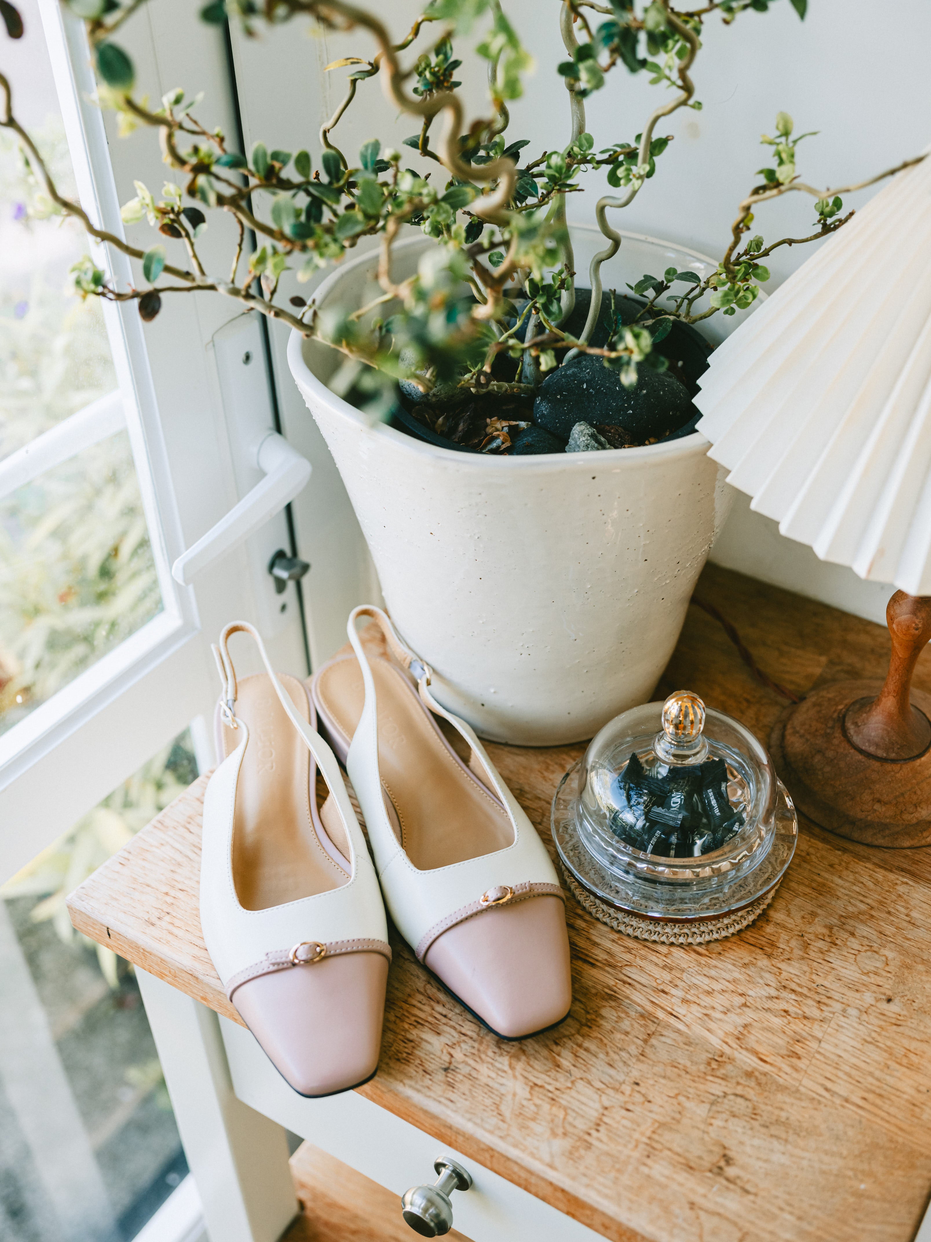 Mia Slingbacks - Pink/White