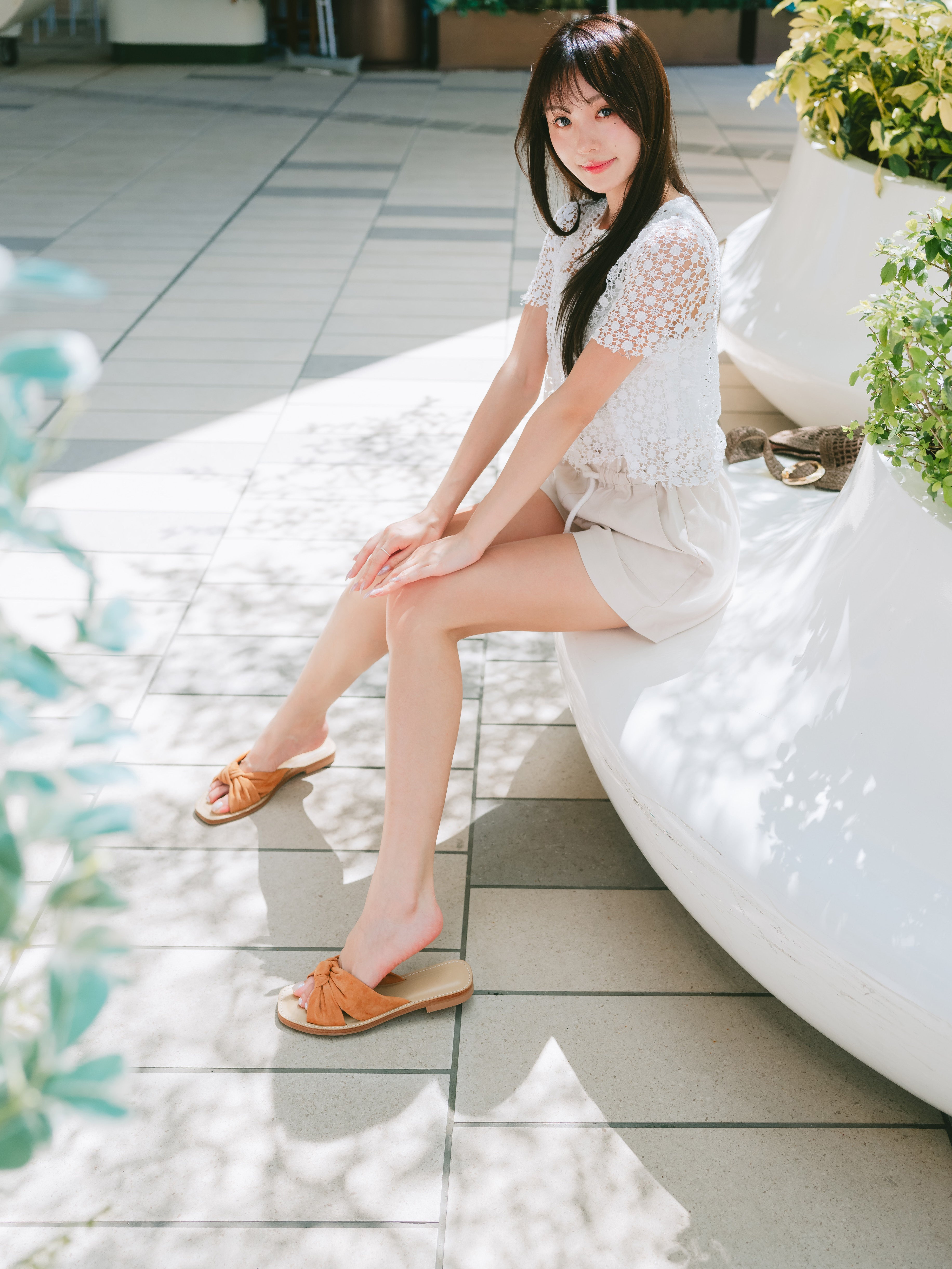 HILARY Sandals - Brown Suede