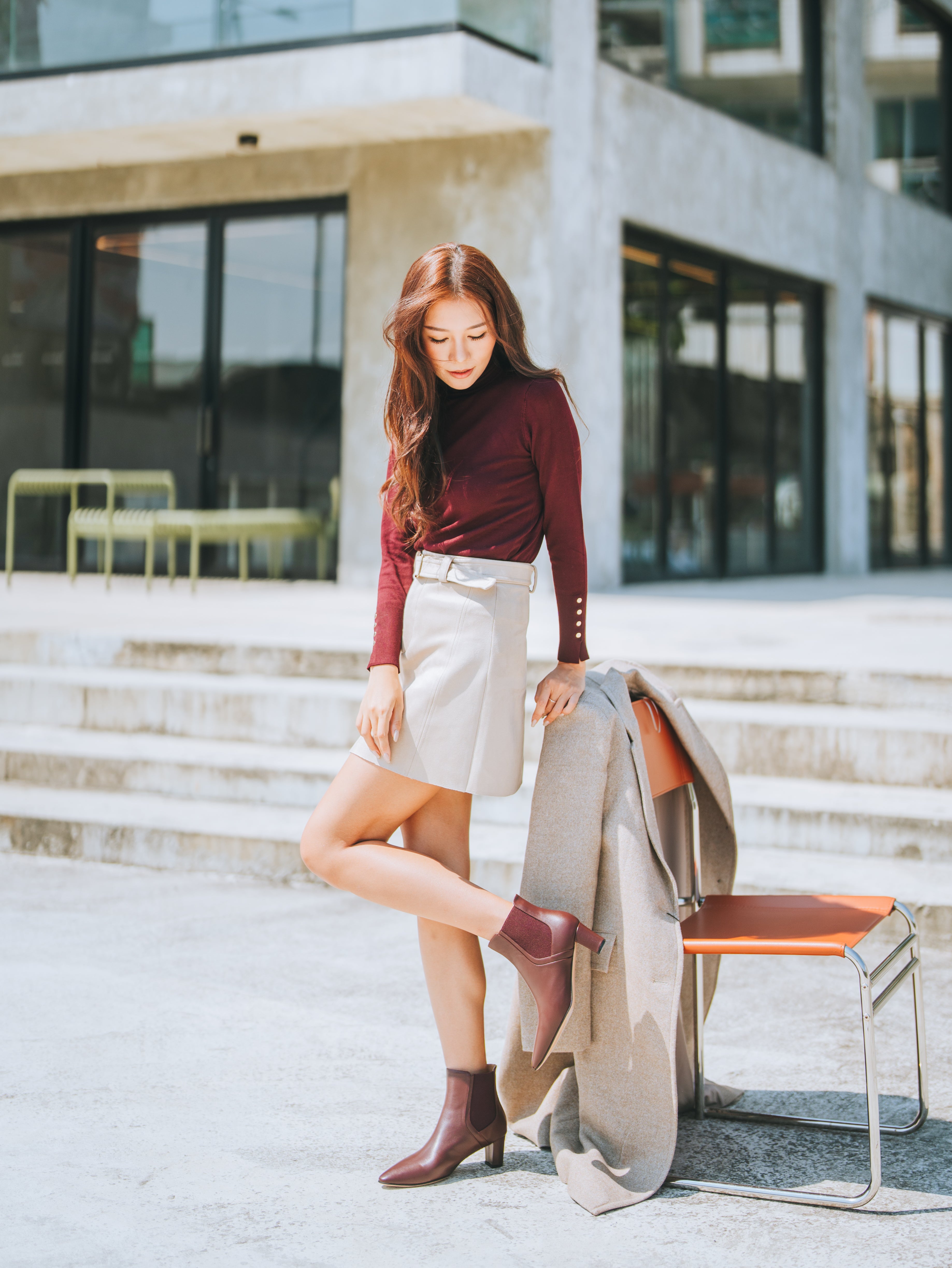 FAYE BOOTS - BURGUNDY