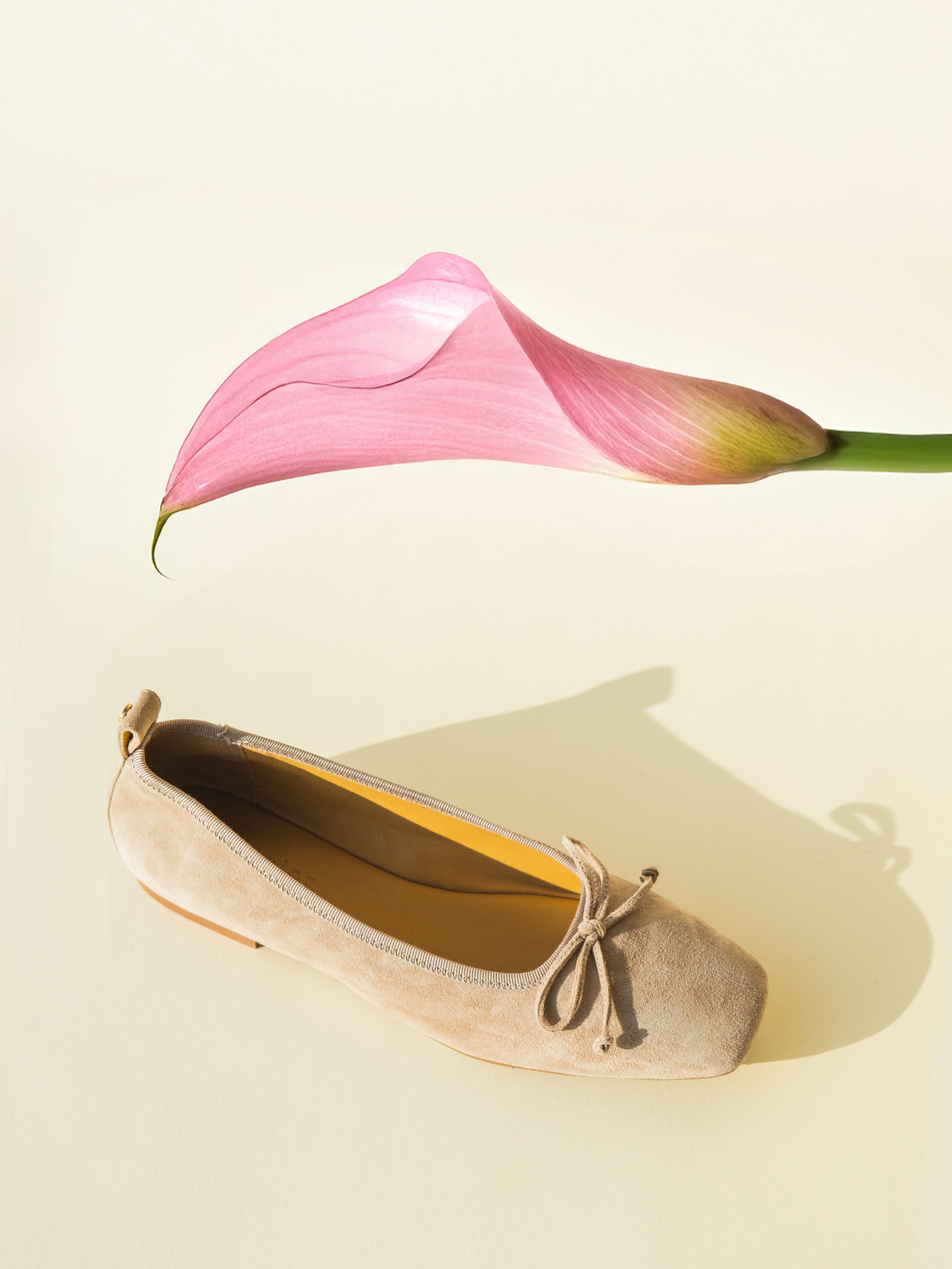 CAMI FLATS - Grey suede