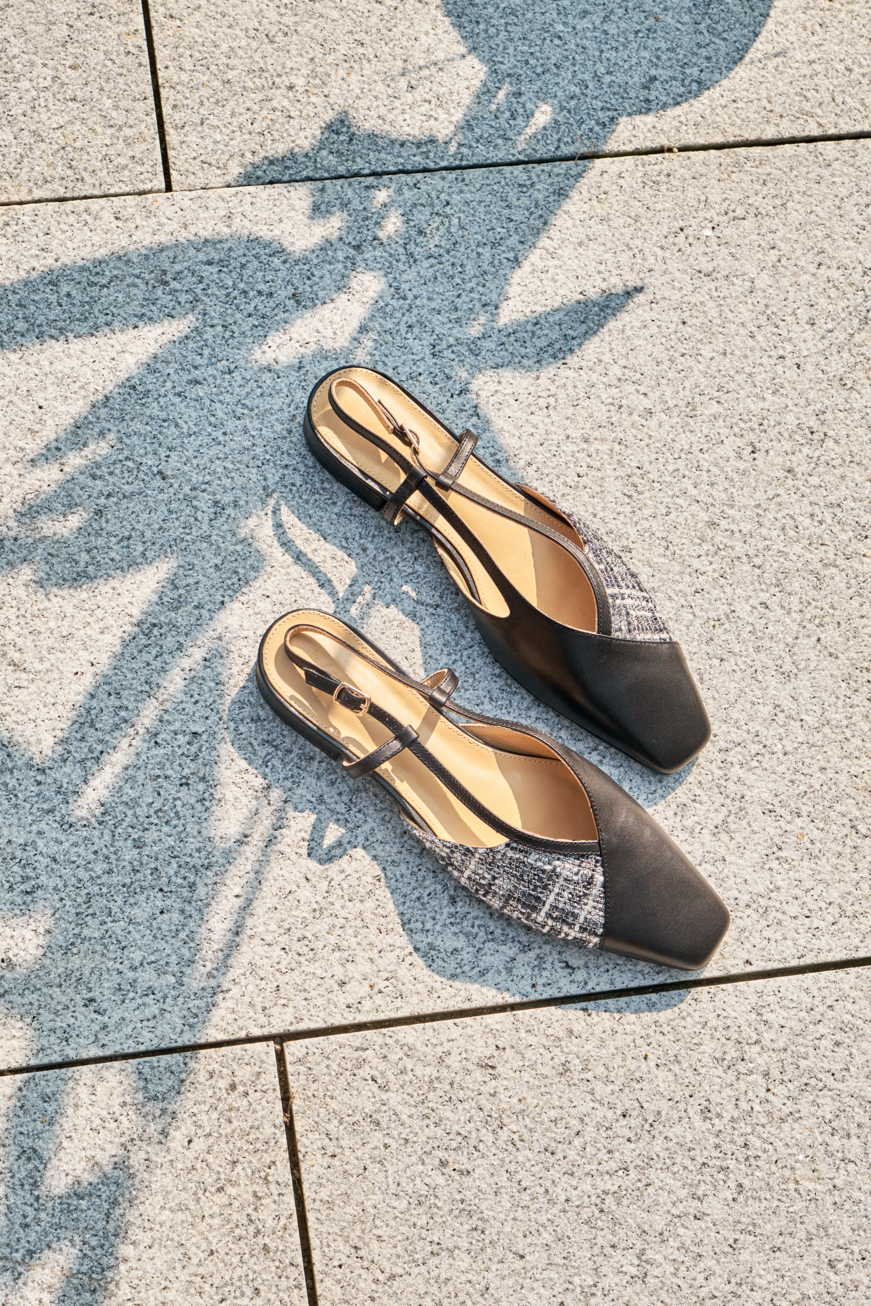 KENTI Slingback Flats - Black