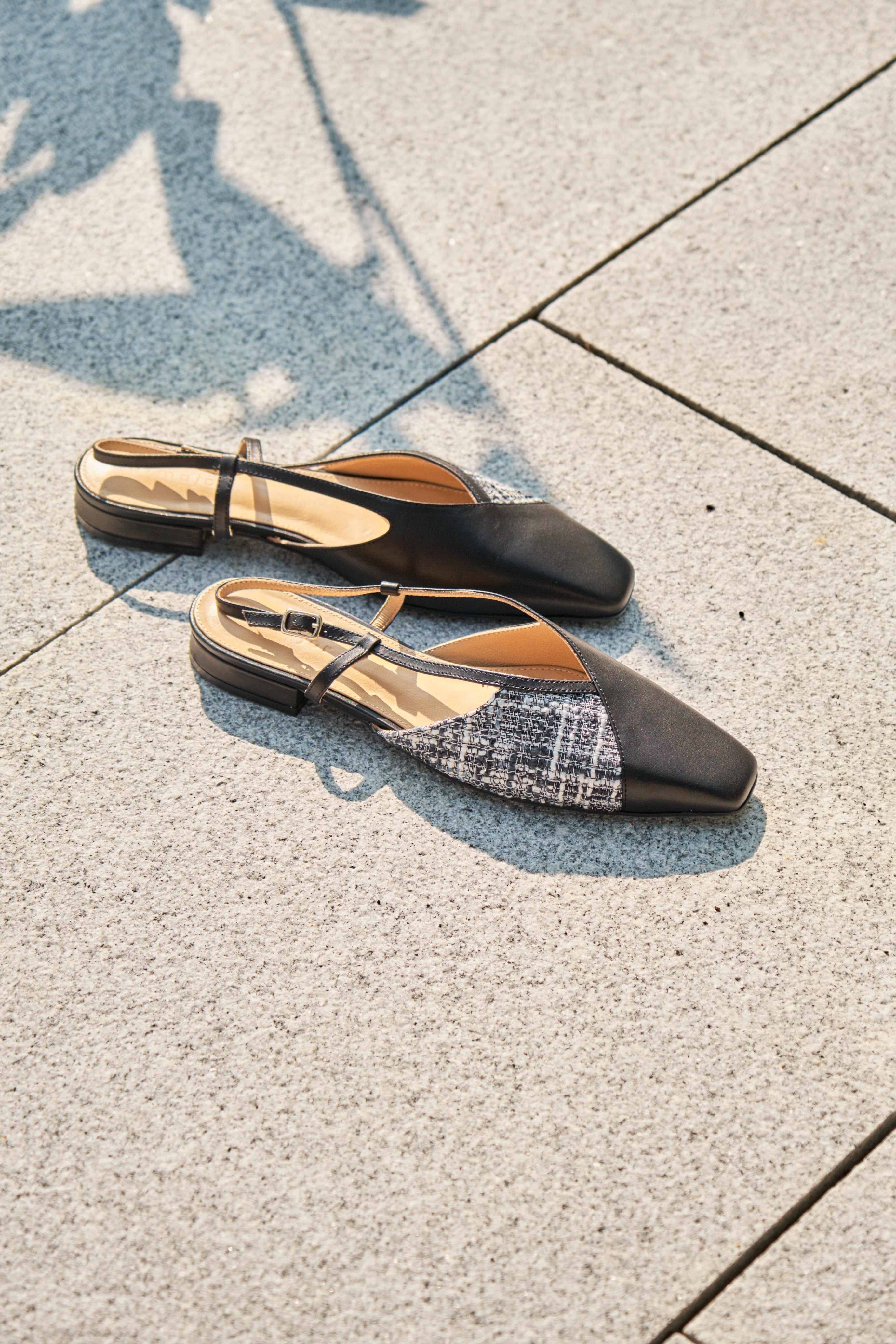 KENTI Slingback Flats - Black