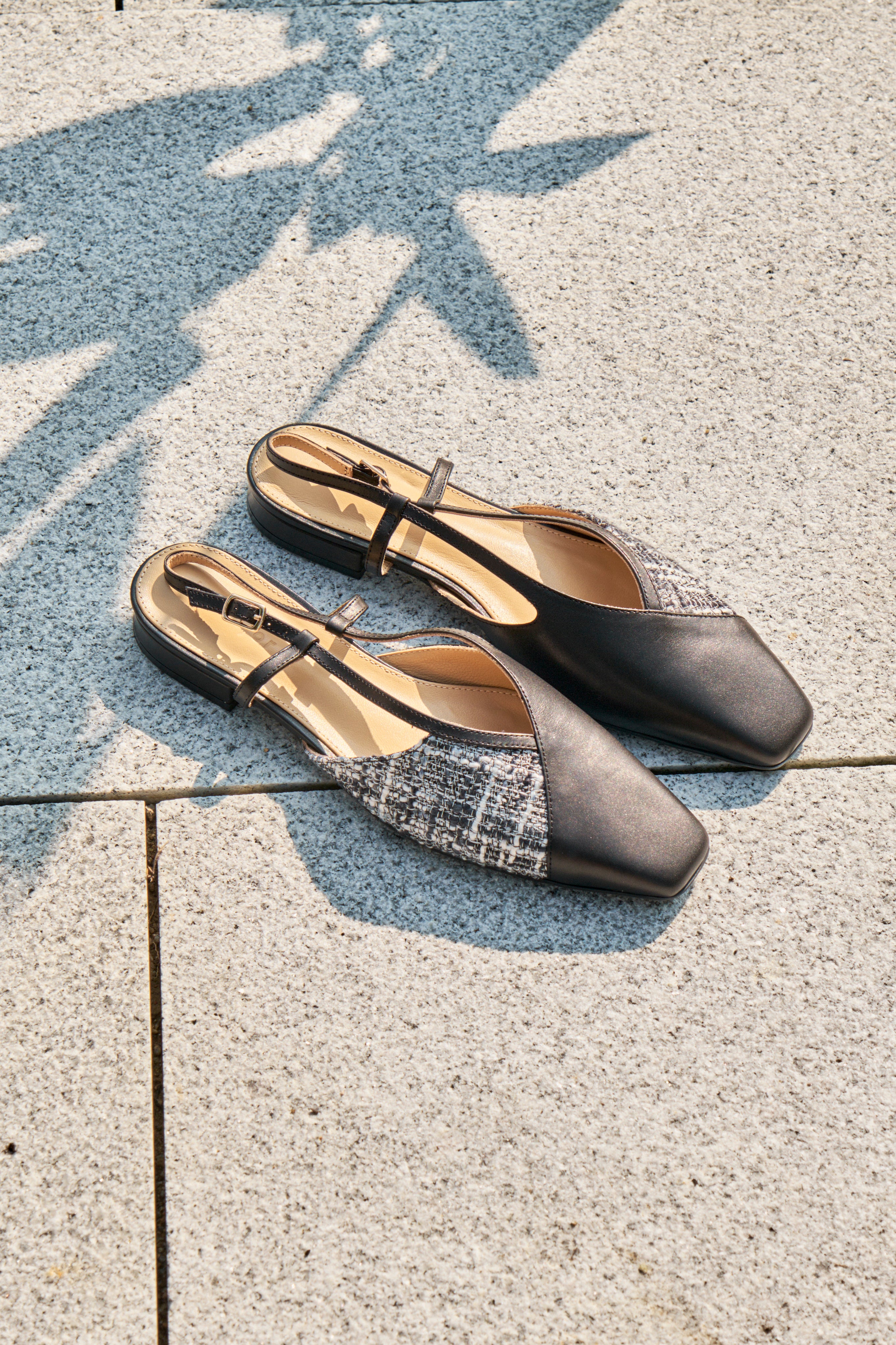 KENTI Slingback Flats - Black
