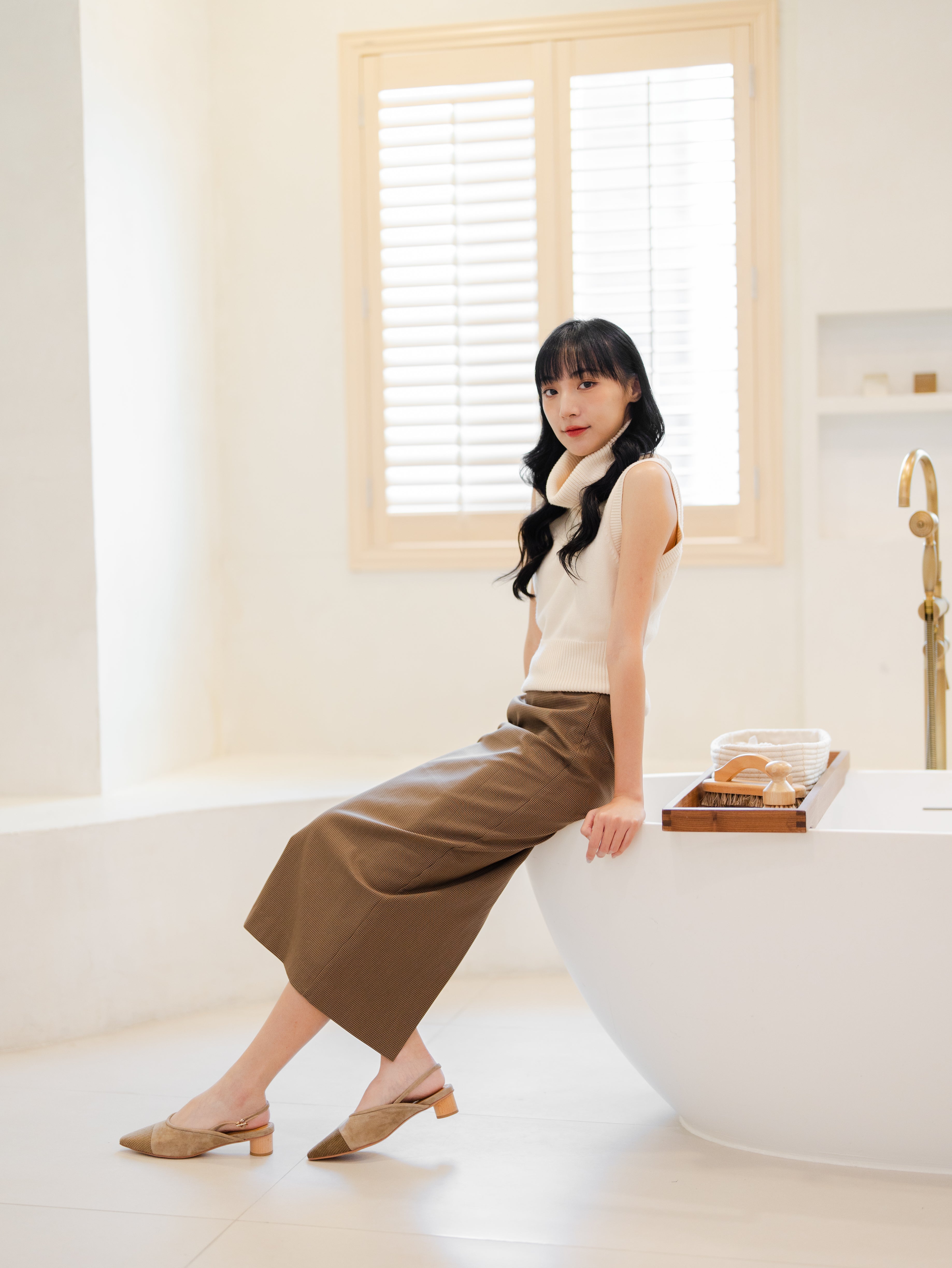 LUMI Slingback Flats - Khaki