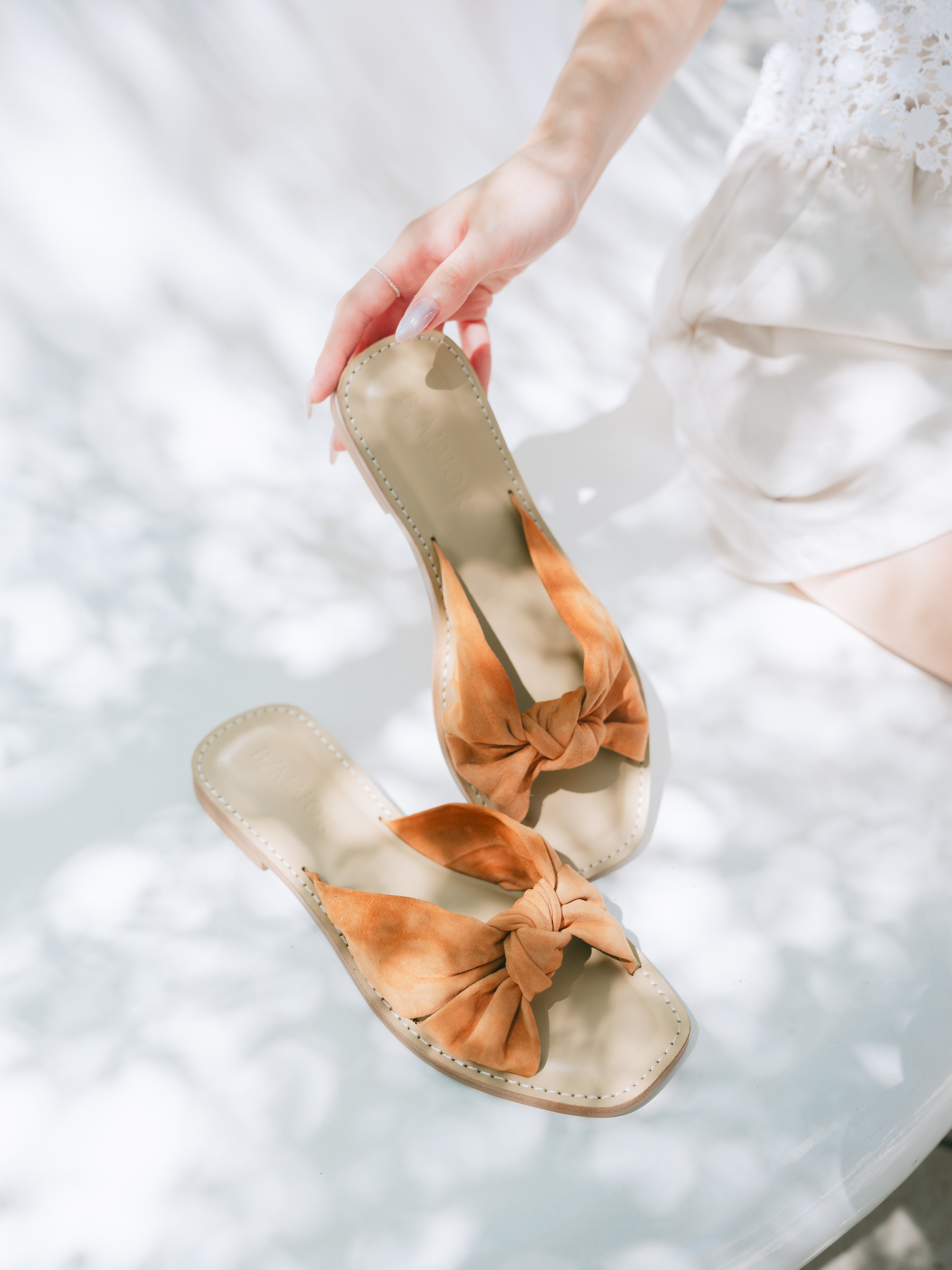 HILARY Sandals - Brown Suede