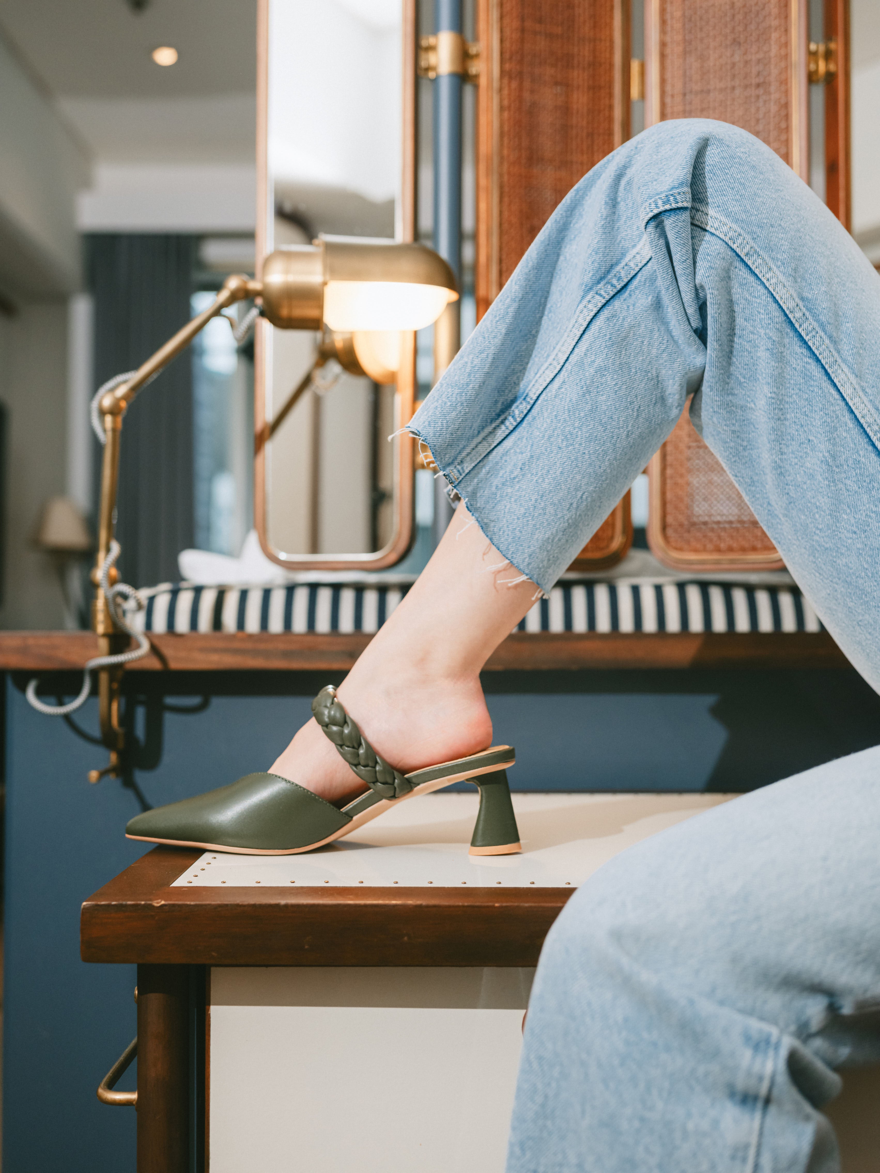 MAISIE Mules - Olive (pre-order 1 week)