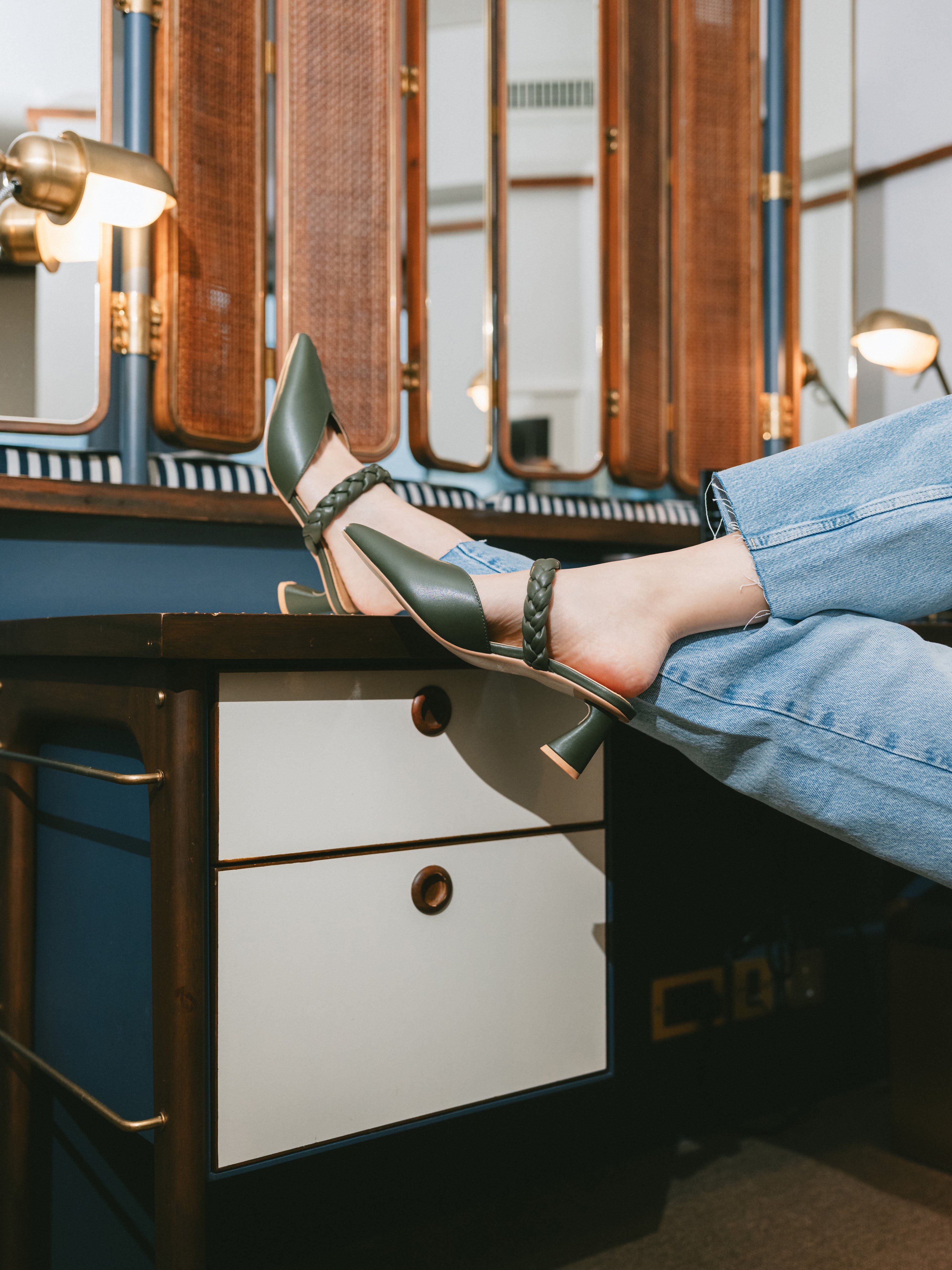 MAISIE Mules - Olive