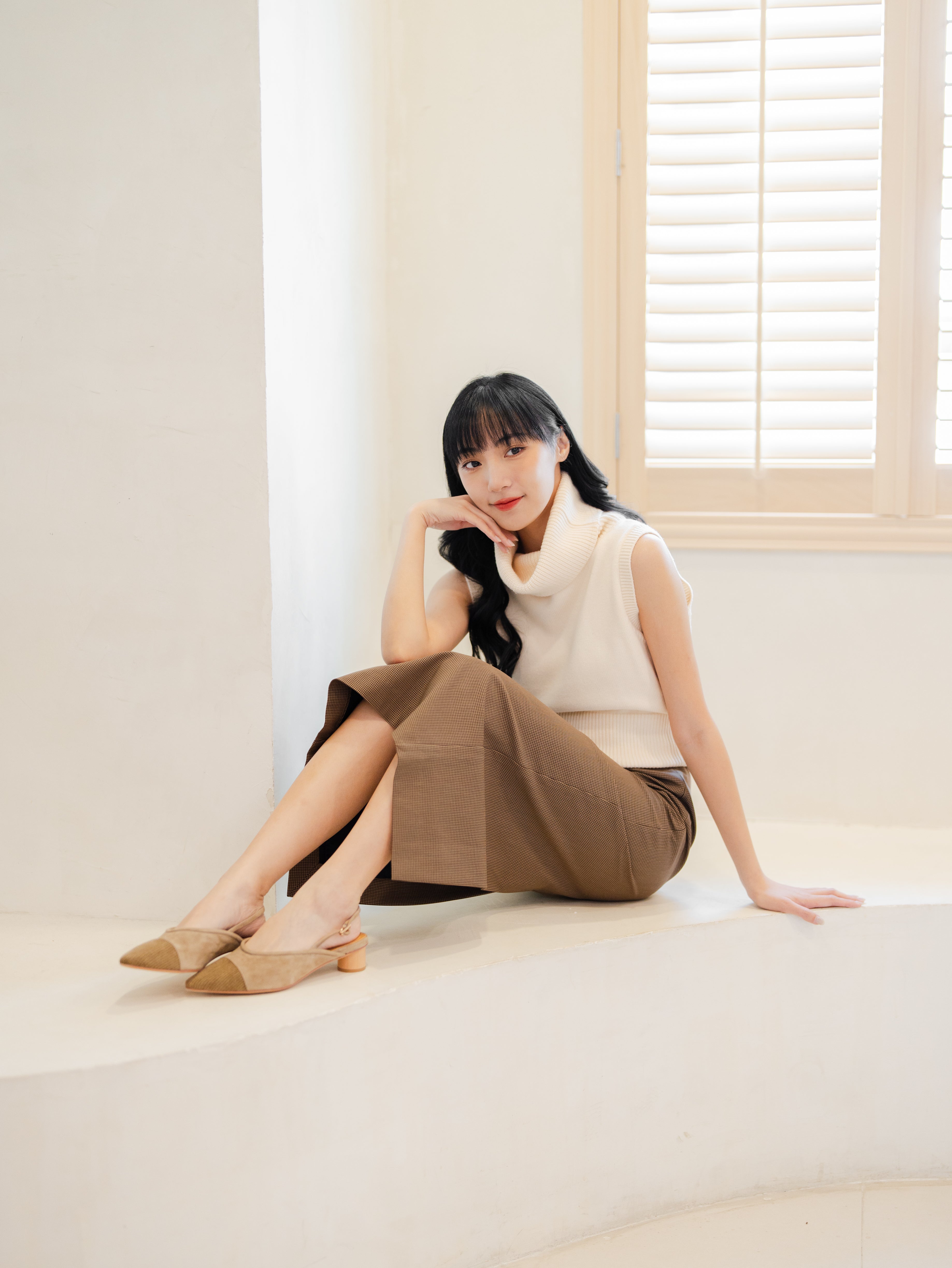 LUMI Slingback Flats - Khaki