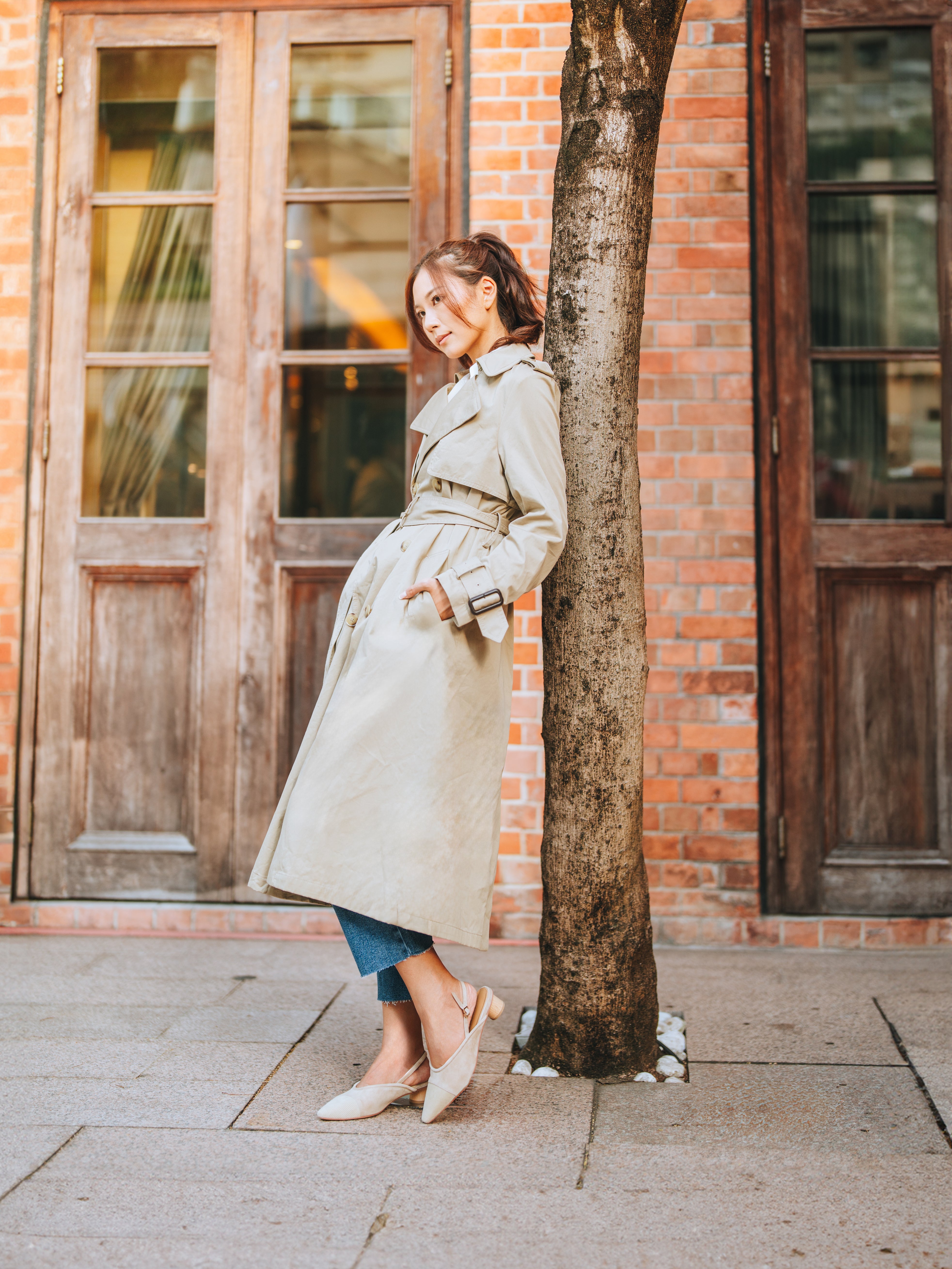 LUMI Slingback Flats - Beige