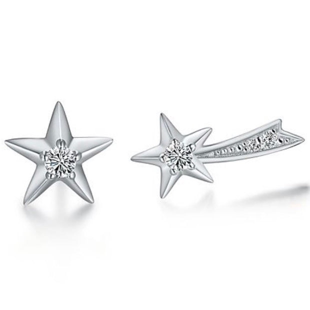 ACCESSORY/Star + Shooting Star Studs/Silver